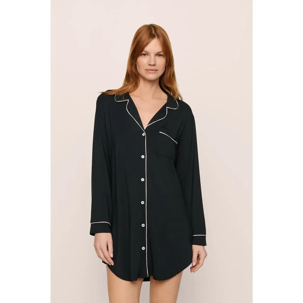 Eberjey Black Buttoned Down MOB 
